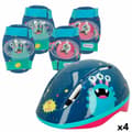 Miniatyrbillede 1 af 7: Sæt med Hjelm og Knæbeskyttere Colorbaby Monster (4 enheder)