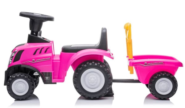 New Holland T7 Gå-Traktor med Trailer och verktyg, Pink