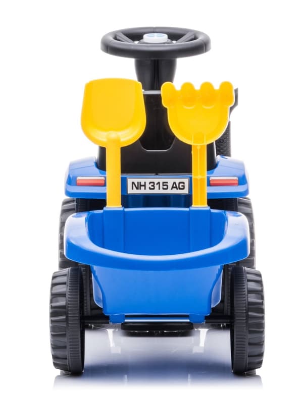 New Holland T7 Gå-Traktor med Trailer och verktyg, Blå
