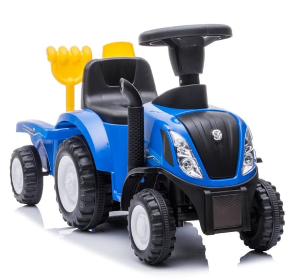 New Holland T7 Gå-Traktor med Trailer och verktyg, Blå