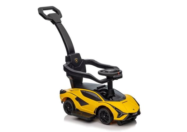 Lamborghini QLS-996T Ride-on med pusher gul