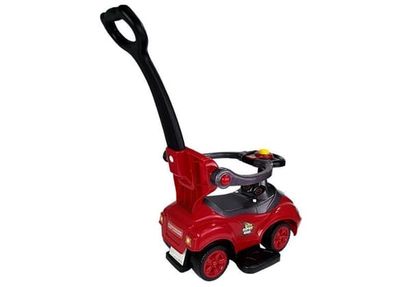 Mega Car 3in1 Red Ride-On med pusher