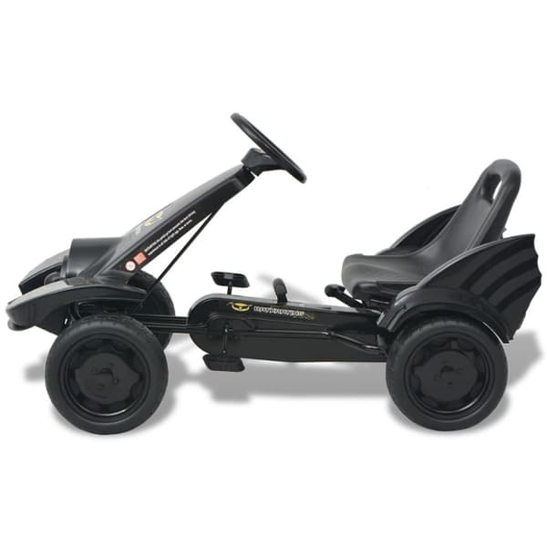 Gokart med pedaler och justerbart säte svart