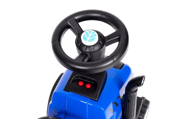 Legetøjs traktor - med påhængsvogn - interaktivt rat - blå