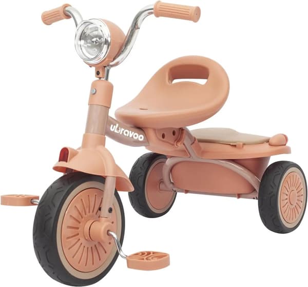 Käytännöllinen taitettava taaperotrike, ainutlaatuiset PU-renkaat, säädettävä satula,Vaaleanpunainen-Musta