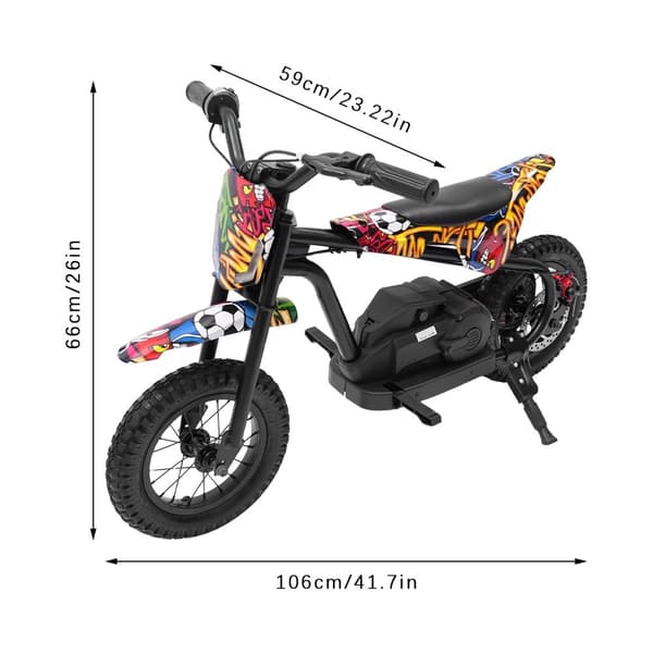 Barnens elektriska motorcykel, dubbla hastighetslägen, hållbar konstruktion,svart