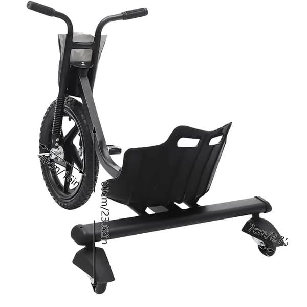 Drift Scooter, Justerbart Säte, 3 Hjul,svart