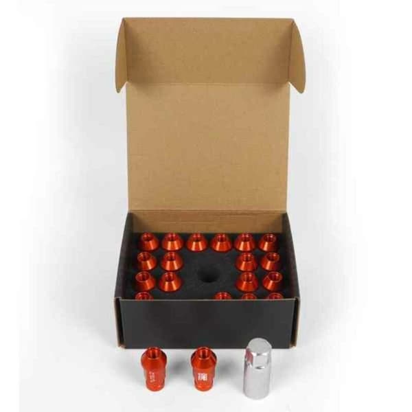 Set Møtrikker OMP 7075 M12 x 1,25 40 mm 20 uds Rød