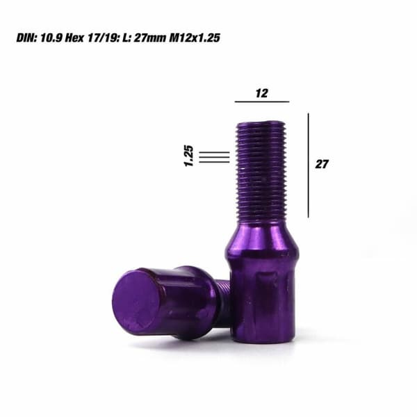 Set Møtrikker OMP 27 mm Violet 20 uds M12 x 1,25