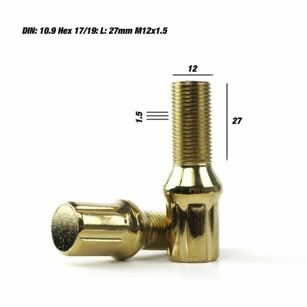 Set Mutterit OMP 27 mm Keltainen 20 uds M12 x 1,50