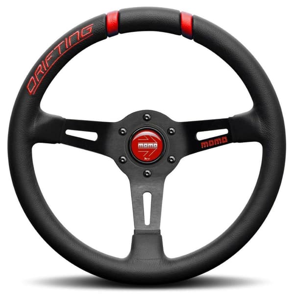Kilpaohjauspyörä Momo DRIFTING Musta/Punainen Ø 33 cm