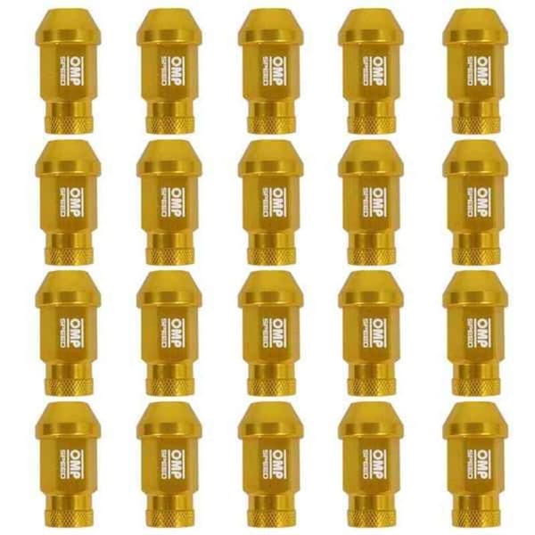 Set Skruv OMP 7075 Guld 40 mm 20 uds M12 x 1,25
