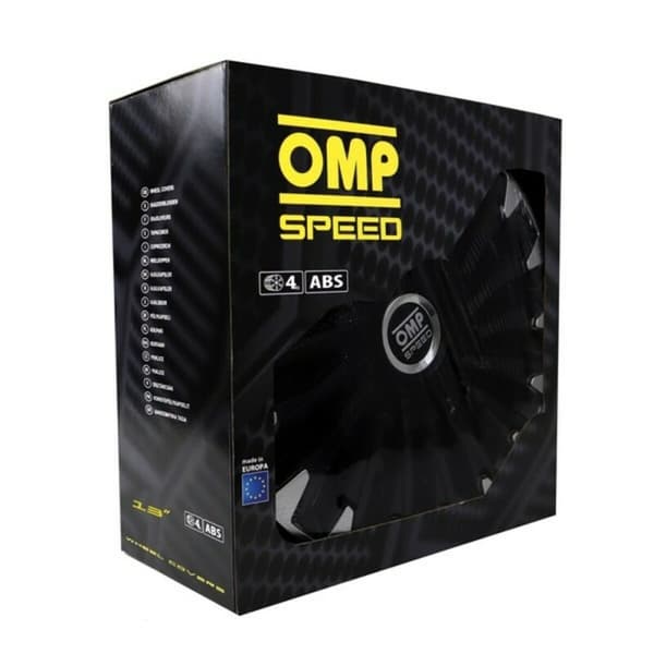 Hjulkapsel OMP Stinger Speed Sort Sølvfarvet 13" (4 uds)