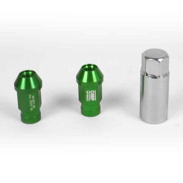 Set Nuttere OMP 7075 40 mm M14 x 1,50 20 uds Grønn