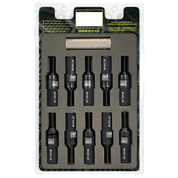Skruesett OMP OMPS09971401 28 mm Svart M14 x 1,25