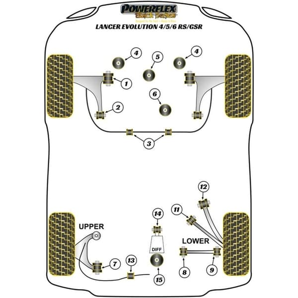 Silentblock Powerflex PFF44-107 Forsterkningsstang