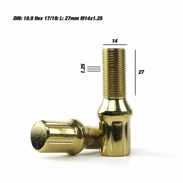 Set Mutterit OMP 27 mm Keltainen 20 uds M14 x 1,25