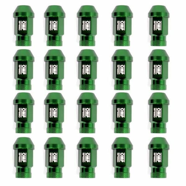 Set Mutterit OMP 7075 Vihreä 20 uds M14 x 1,25