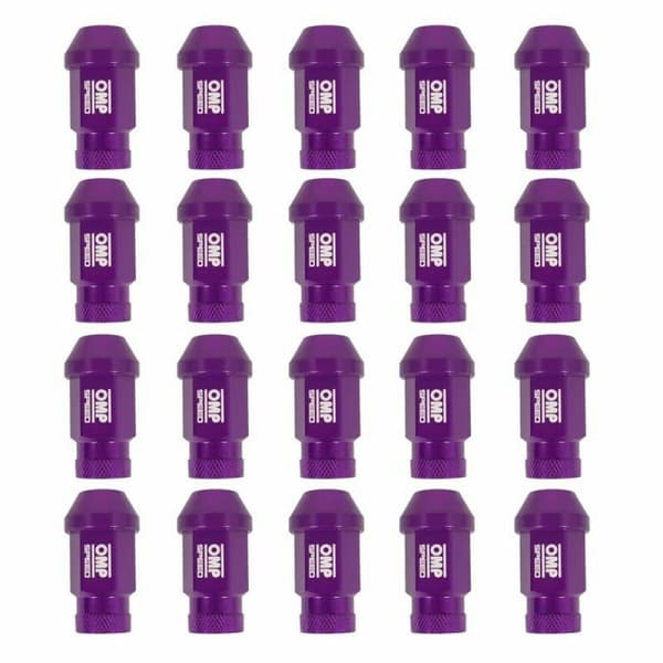 Set Mutterit OMP 7075 Violetti 20 uds M14 x 1,25
