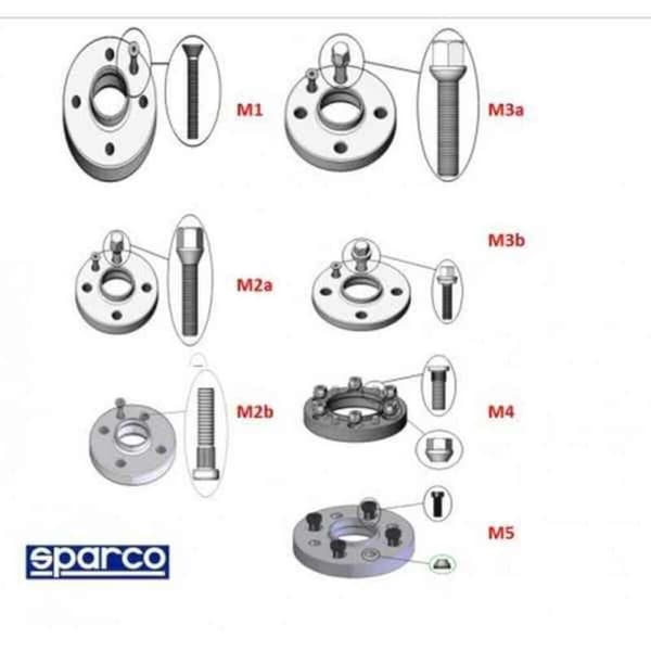 Separator sæt Sparco S051STB08 PCD 4x100
