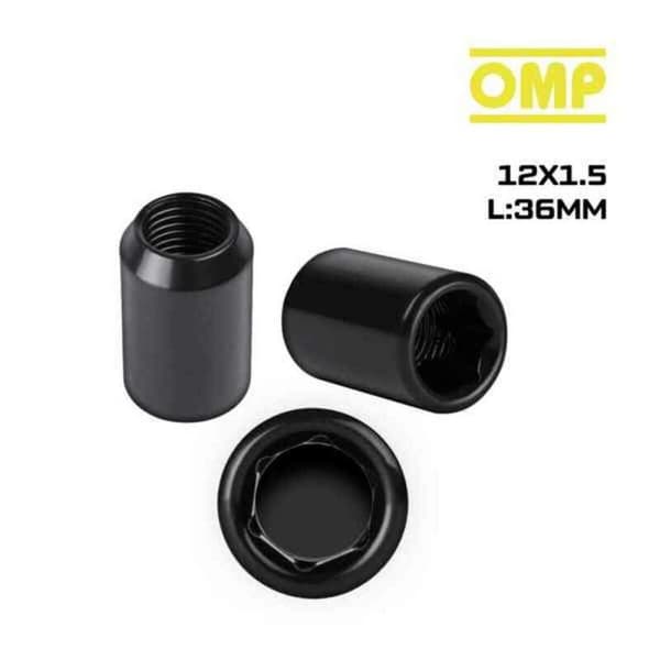 Møtrik OMP OMPS09721201 M12 x 1,50 4 uds Sort
