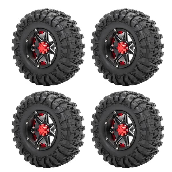 AXSPEED RC Crawler Hjulfælge, Aluminiumlegering, 120mm Gummidæk,Nr. 24 Blå