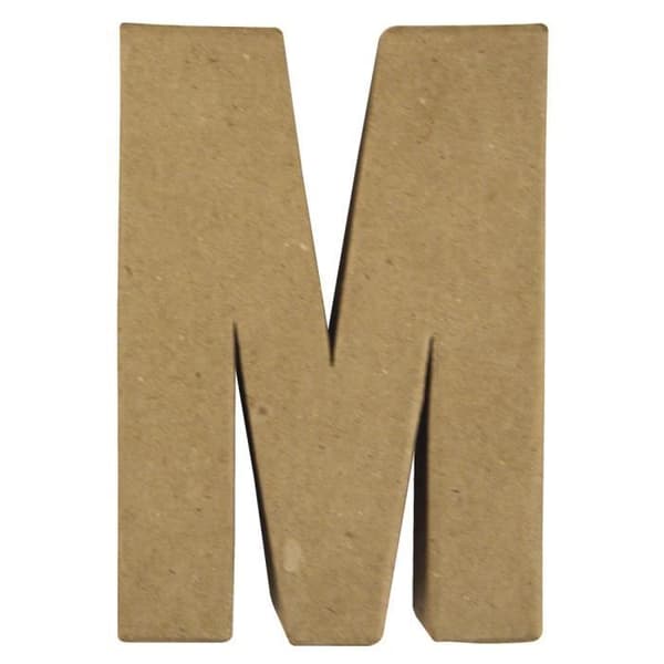 Pap.-maché bokstaven "M" FSC återvunnen 100 %, 15x10,5x3 cm