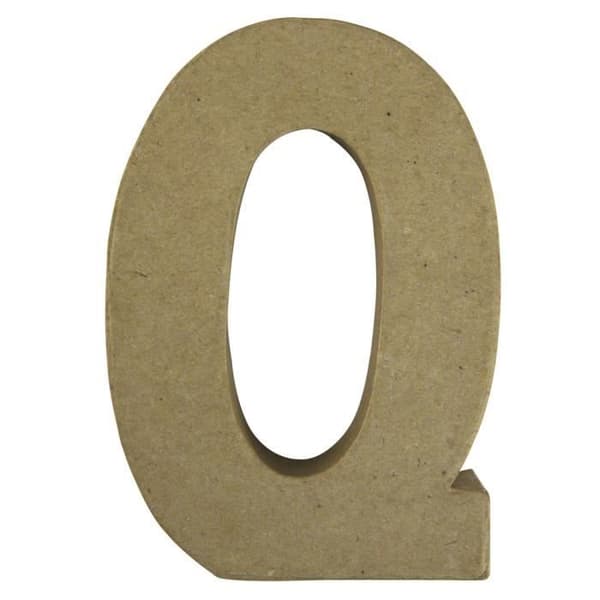 Pappersmaché bokstaven "Q" FSC återvunnen 100 %, 15x10,5x3 cm