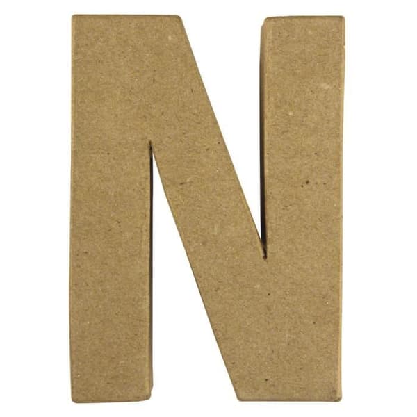 Pappersmaché bokstaven "N" FSC återvunnen 100 %, 15x10,5x3 cm