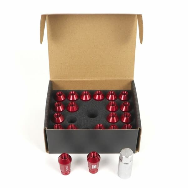 Set Møtrikker OMP 7075 M12 x 1,25 40 mm 20 uds Rød