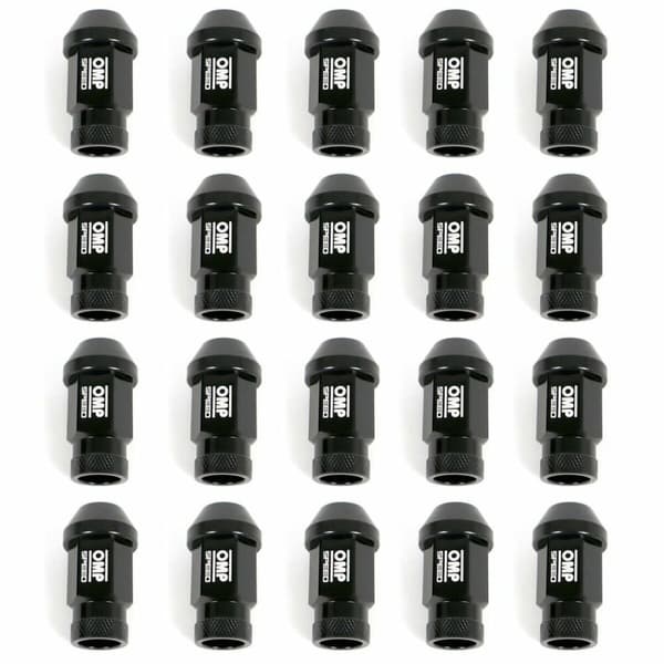 Set Møtrikker OMP 7075 Sort 20 uds M14 x 1,25