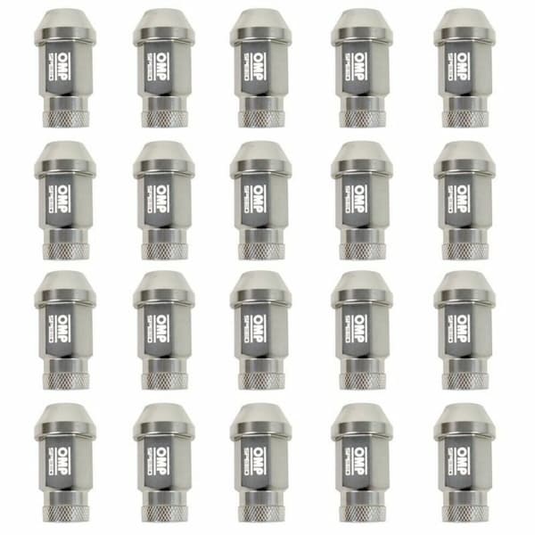 Set Møtrikker OMP 7075 Antracit 20 uds M14 x 1,25
