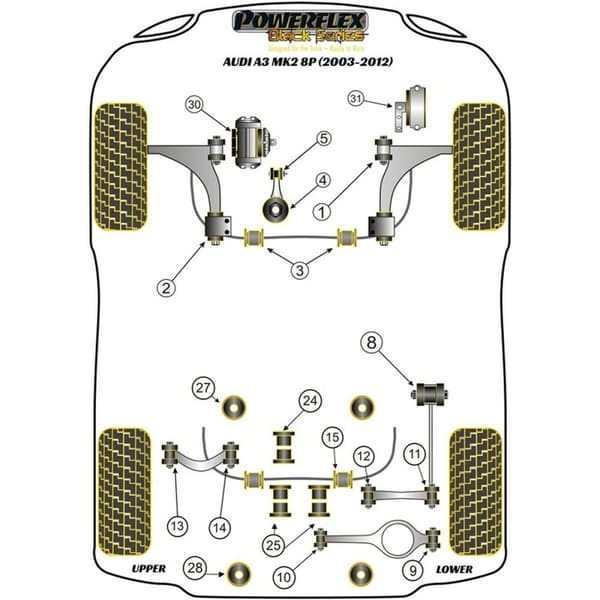 Silentblock Powerflex PFF85-530 Transmissionsaksel