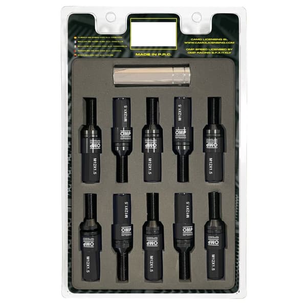 Skruesæt OMP OMPS09981401 28 mm Sort M14 x 1,50