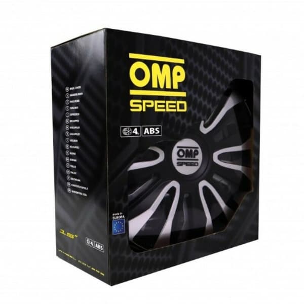 Navkapsel OMP Magnum Speed Svart Silvrig 15" (4 uds)