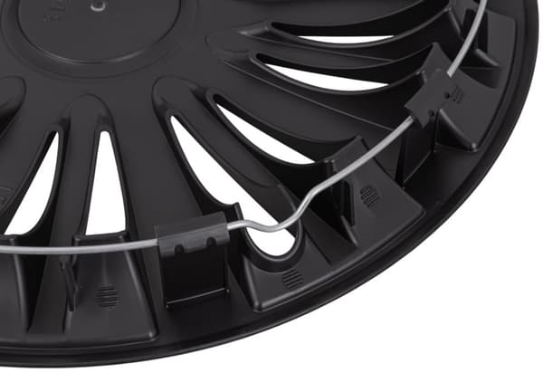 16" UNIVERSAL NAVKAPSLER TIL STÅLFÆLGE SORT SÆT MED 4