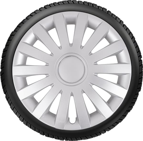 15" UNIVERSAL NAVKAPSLER TIL STÅLFÆLGE SØLVGRÅ SÆT MED 4