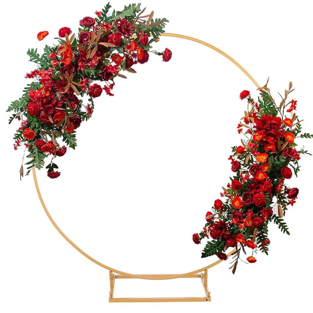 1,5 m bröllopsblommabåge Rund blombåge Golvstativ Gör-det-själv-hållare, gul