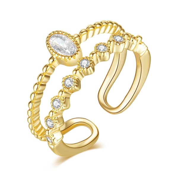 H-Trendig cubic zirconia ring