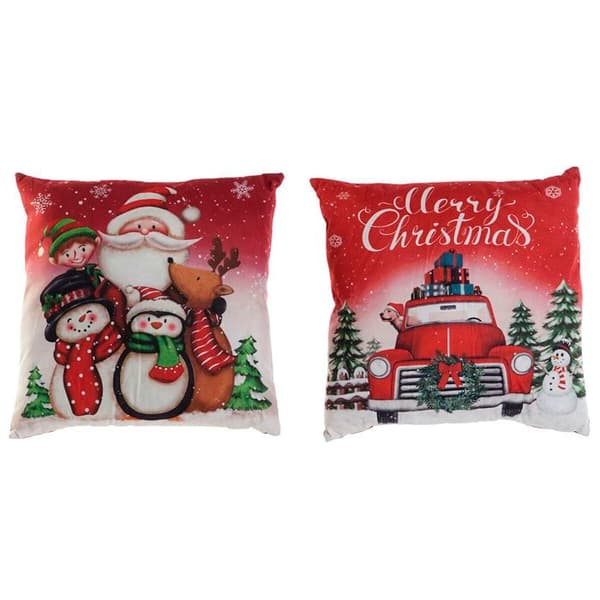 Julkudde med motivet Merry Christmas DKD Home Decor 40x10x40 cm (x2)