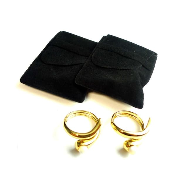 Guldpläterad ring med pärla tvåpack