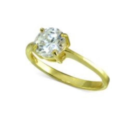 Ring med 18 Karat guldplätering och Zircon sten