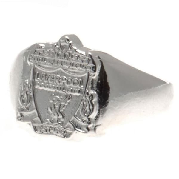 Liverpool FC Silver Plated Small Crest Ring Silver One Size