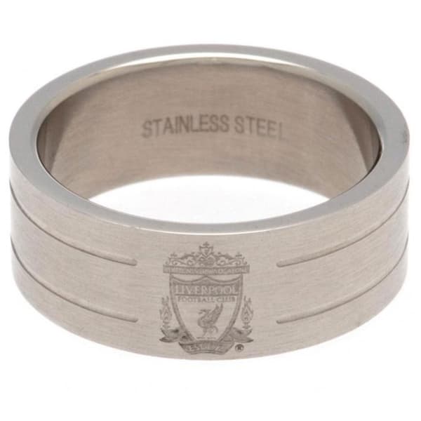 Liverpool FC Medium Stripe Ring Silver One Size