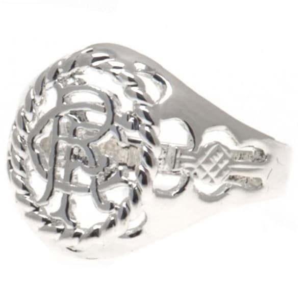 Rangers FC Large Silver Plated Crest Ring Silver One Size