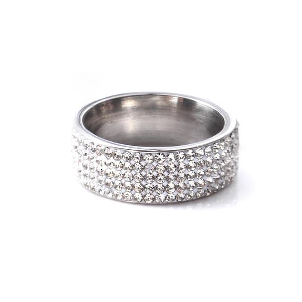 Vacker ring med Zirkon strass guld och silver