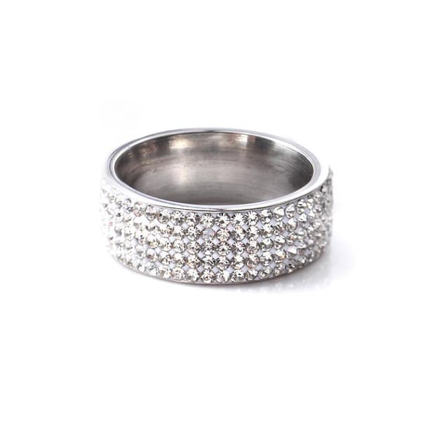 Kaunis sormus Zircon strasseilla kultaa ja hopeaa Silver 18,2 cm (size 8)