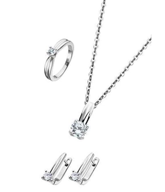 Lotus Silver Ladies rings earrings neck jewelry jewellery sets ear jewellery LP3119-6/312