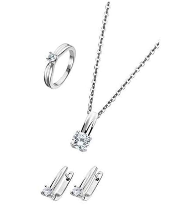 Lotus Silver Ladies rings earrings neck jewelry jewellery sets ear jewellery LP3119-6/318
