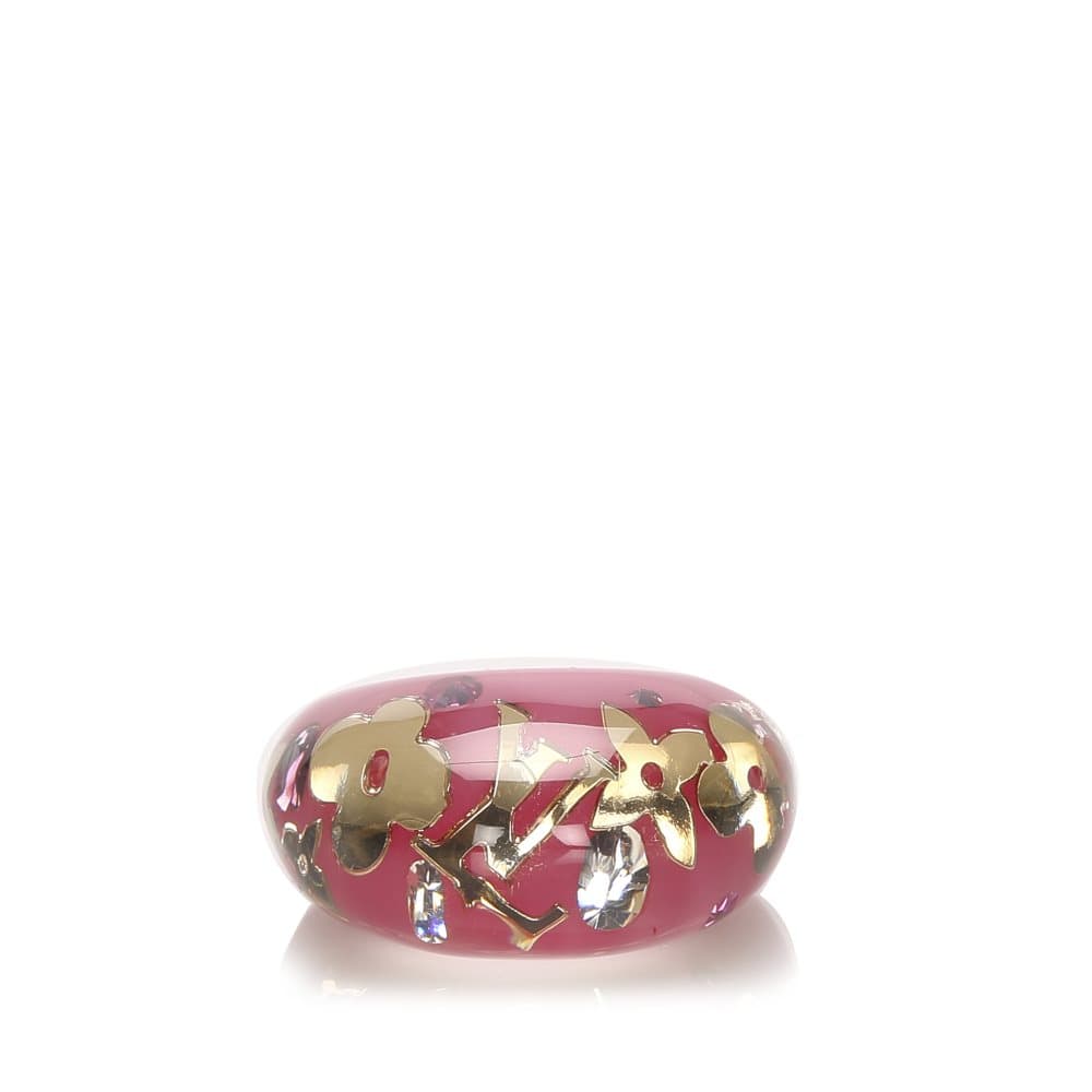 Louis Vuitton Resin Crystal Inclusion Ring Pink